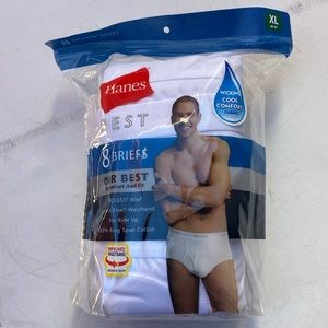 Hanes 8 Cotton Briefs size XL White color